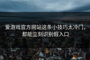 爱游戏官方网站这条小技巧太冷门，却能立刻识别假入口
