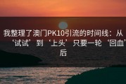 我整理了澳门PK10引流的时间线：从‘试试’到‘上头’只要一轮‘回血’后