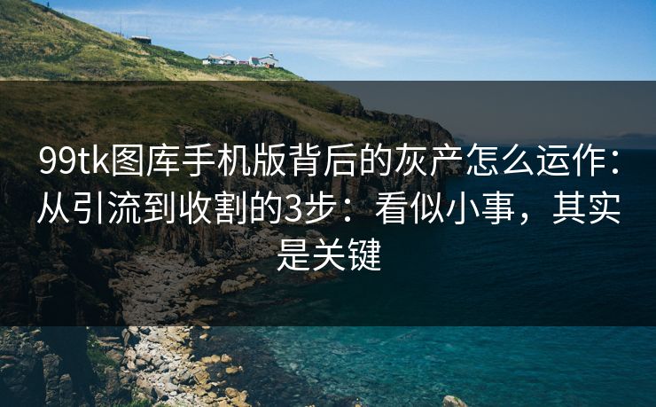 99tk图库手机版背后的灰产怎么运作：从引流到收割的3步：看似小事，其实是关键